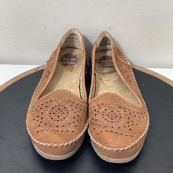 SoftWalk Lindsey Almond Brown Leather Slip-On Flats Womenβ Size 8.5β9 Comfort - Picture 3 of 12